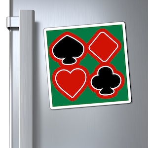 Card Suit Magnets, Gift For Bridge Players