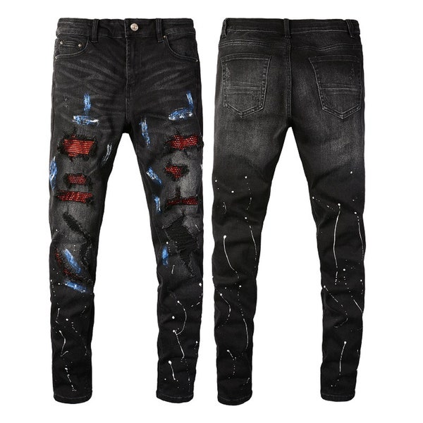 Painted Jeans Men Etsy