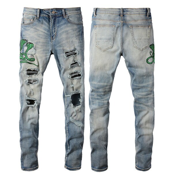 Embroidered Jeans Etsy