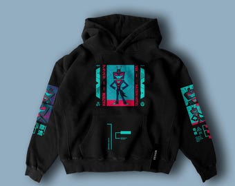 Vox Hoodie: Hazbin Hotel Demoncore Streetwear, Edgy Imp Cosplay