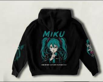 Miku Hoodie – Süßer Vocaloid Cosplay Hoodie – Kawaii Anime Streetwear – Pastell Blau Unisex Geschenk für Hatsune Fans