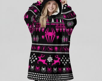 Manta con capucha extragrande de araña: Cosplay kawaii - Regalo unisex de ropa urbana