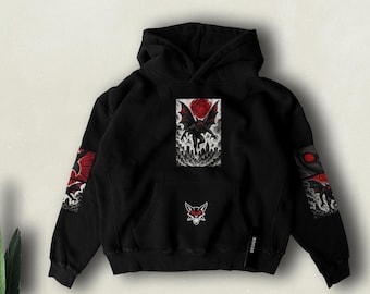 Mothman Hoodie: Handmade Cryptid Streetwear, Dark Aesthetic