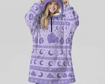 Luna Oversized Hoodie Decke: Kawaii Anime MLP Cosplay - Unisex Streetwear Geschenk