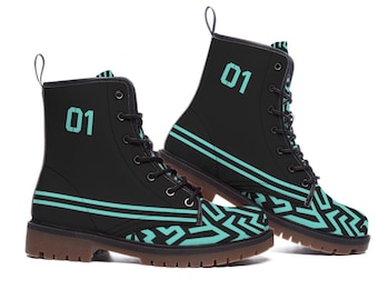 Hatsune Miku Boots Tattoo Cosplay Shoes | Martin Short Combat unisex Boots | Inspired Footwear