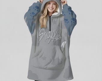 Wolf Chan Cat Ear Blanket Oversize Hoodie: Kpop Stray Kids SKZOO Sweatshirt Gift
