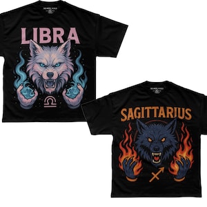 Wszystkie znaki zodiaku Skorpion T-shirt z wilkiem Najlepszy prezent