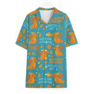 Dungeons and Dragons Button Up Hawaiian D&D Shirt