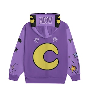 Moon Cat Kitty-hoodie – Cute Cat-cosplayhoodie Unisex – Anime-streetwear voor fans – Pastelgotisch cadeau – op maan geïnspireerde trui beste cadeau