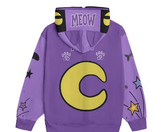 Moon Cat Kitty-hoodie – Cute Cat-cosplayhoodie Unisex – Anime-streetwear voor fans – Pastelgotisch cadeau – op maan geïnspireerde trui beste cadeau