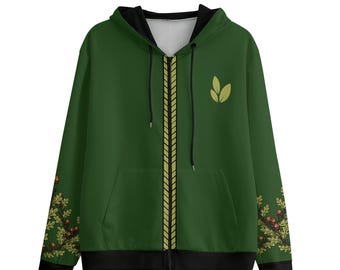 Green Jungle Hoodie: Gothic Anime Cosplay - Unisex Kawaii Streetwear Gift