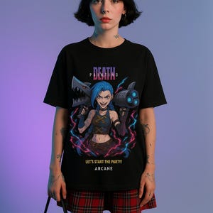 Arcane Jinx, Vi, Ekko, Caitlyn T-shirt Anime Tee