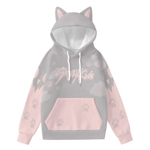 Sudadera con capucha Leebit de Stray Kids con orejas de gato – Kpop Lee Know SKZOO, linda sudadera kawaii de cosplay, regalo para fans