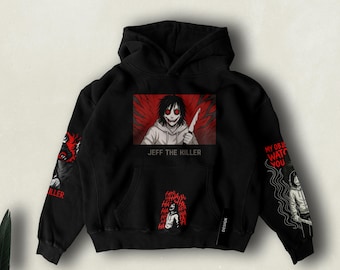 Jeff the Killer Hoodie – Creepypasta Graphic Horror Streetwear