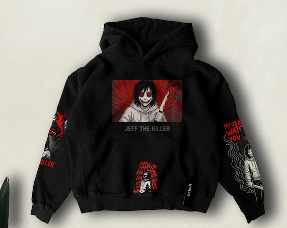 Jeff the Killer Hoodie, Creepypasta Oversize Unisex Graphic Hoodie