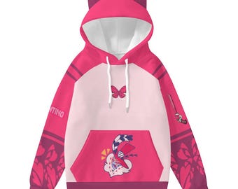Valentino Cat Ear Hoodie – Hazbin Hotel Cosplay Hoodie – Demoncore Anime Streetwear – Unisex Cute Gothic Imp Gift for Fans