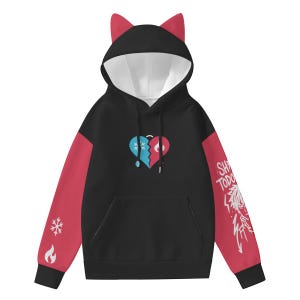 Sudadera unisex de Hielo y Fuego: ropa de calle de anime adorable, regalo de cosplay kawaii y vanguardista