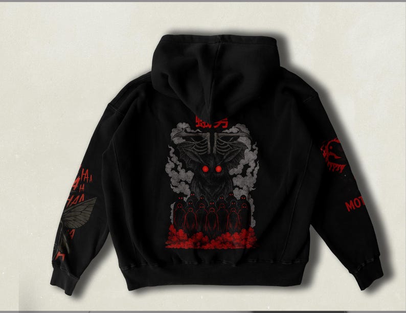 Festive Halloween Gothic hoodie featuring spooky elements like pumpkins, ghosts, bats, and a haunted house design, perfect for celebrating the spooky season in style.
