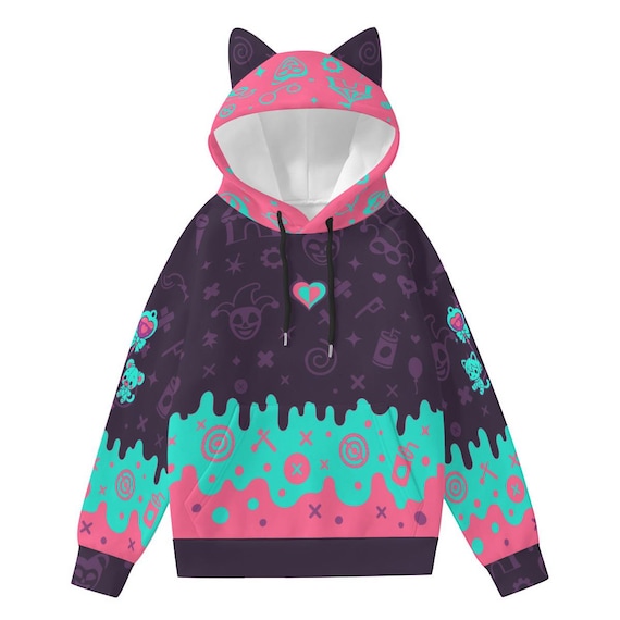 Fizzarolli Cat Ear Hoodie: Helluva Boss costume Demoncore Streetwear Best Gift
