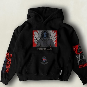 Eyeless Jack Hoodie – Creepypasta Horror Hoodie Unisex – Gothic Dark Aesthetic Sweatshirt – Scary Internet Legend Gift