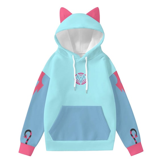 Vox Cat Ear Hoodie – Hazbin Hotel Cosplay Hoodie – Anime Streetwear – Unisex Cute Imp Gift for Fans