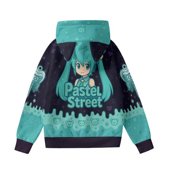 Miku Cat Ear Hoodie – 01 Cute Vocaloid Cosplay Hoodie – Kawaii