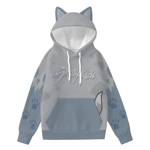 Stray Kids Wolf Chan Hoodie with Cat Ears – Kpop Bang Chan SKZOO Cute Cosplay Kawaii  Sweatshirt Gift for Fans