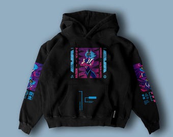 Sudadera con capucha de Asmodeus: ropa de calle Demoncore de Hazbin Hotel, cosplay de imp atrevido de los Siete Pecados Capitales
