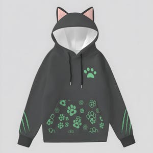 Katten hoodie kattenoor uniseks schattig cosplay kawaii cadeau