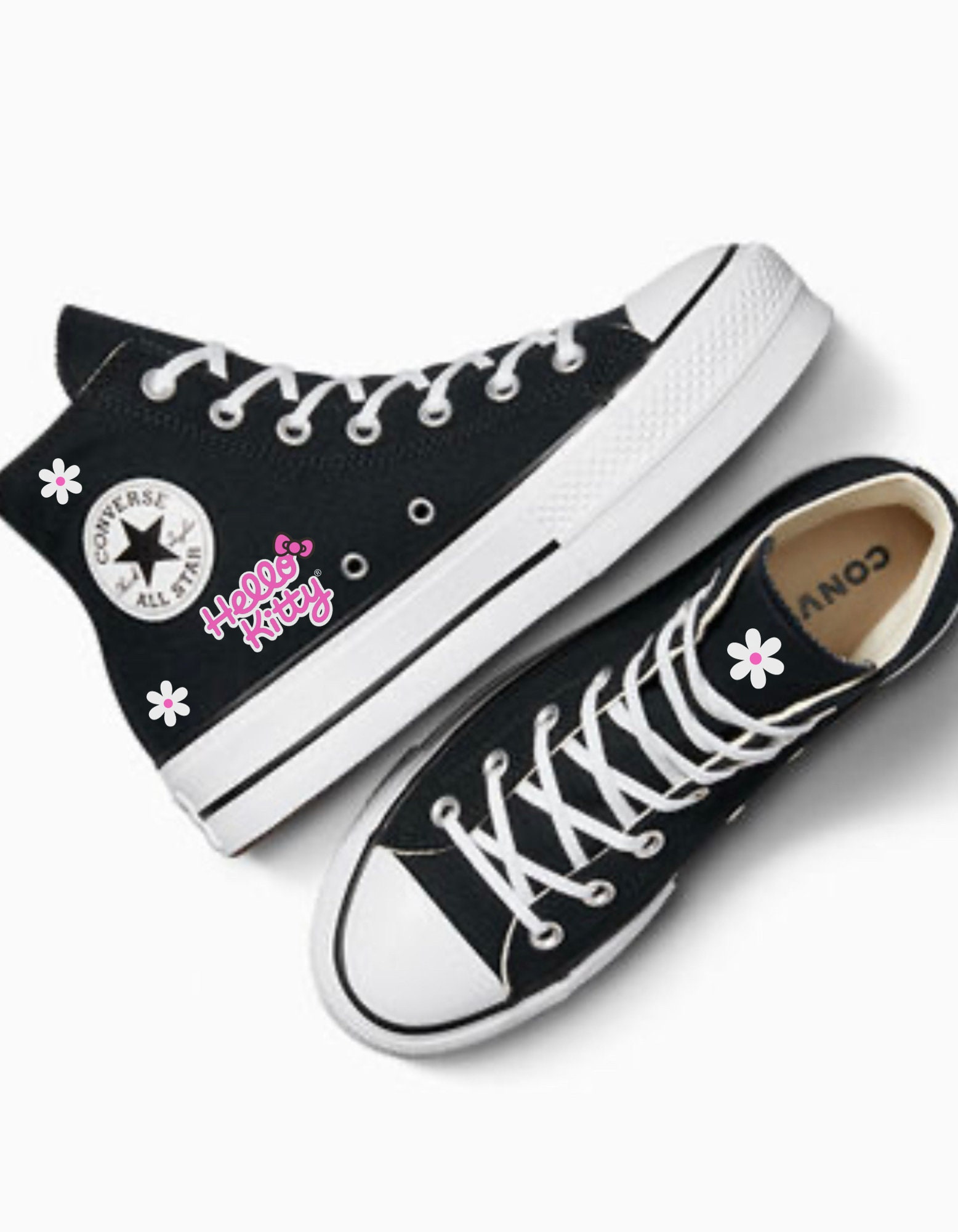 Hello Kitty/ Personalized Converse/ Hello Kitty/ Strawberries/ Flowers