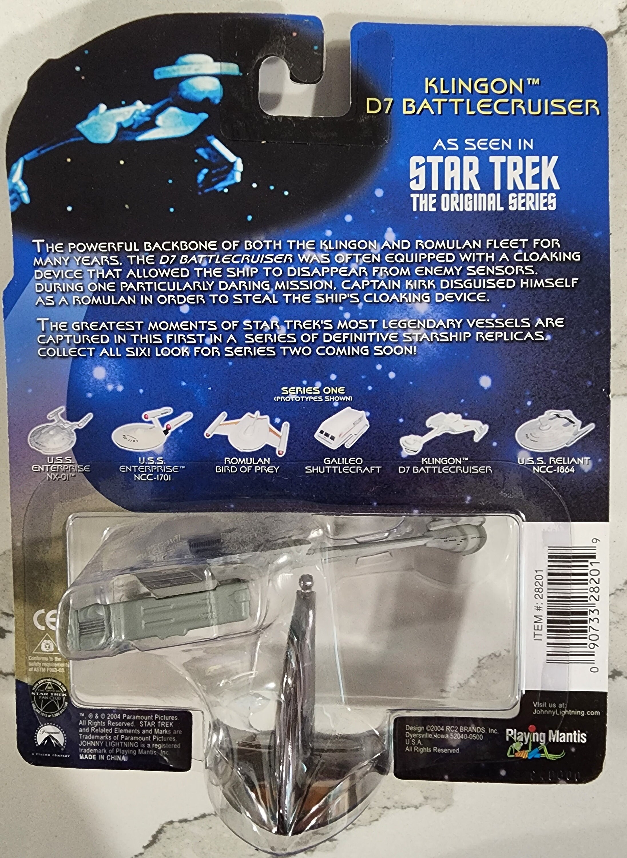 Vintage Johnny Lightning Legends of Star Trek, Klingon D7 Battle