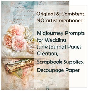 Junk Journal Art Illustration, Wedding Junk Journal, Ephemera Pages, Scrapbooking