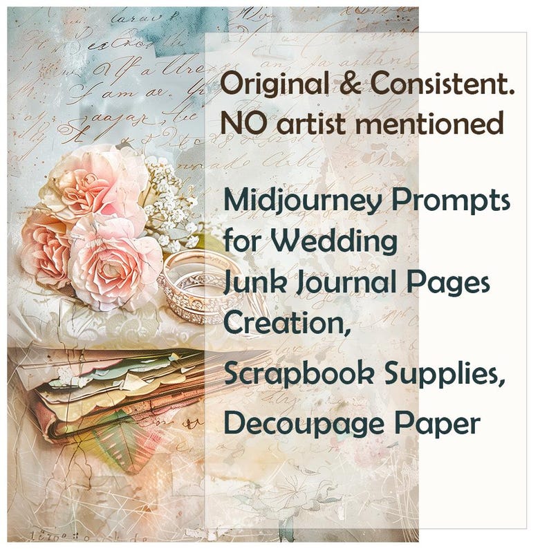 Junk Journal Art Illustration, Wedding Junk Journal, Ephemera Pages, Scrapbooking