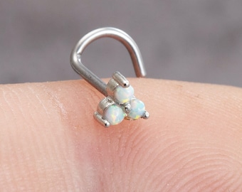 Opal Nose Ring. Nose Jewelry,Nose Piercing,Nose Stud Ring,Nose Screw Stud,Nose Bones,