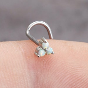 Opal Nose Ring. Nose Jewelry,Nose Piercing,Nose Stud Ring,Nose Screw Stud,Nose Bones,