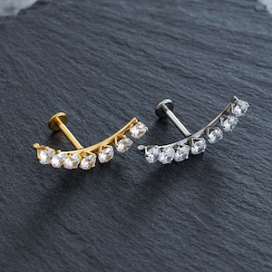 16G Zircon Stud Earrings, Ear, Cartilage, Helix Earring, Tragus ,Stud Earrings, Best gift
