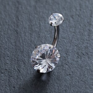 Shine Zircon Belly Ring, Belly bar, Navel Piercing Ring, Belly Button Ring, Body Jewelry, Belly Ring, Best Gift,