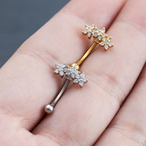 16g Flower eyebrow, Eyebrow ring, rook barbell, body piercing jewelry, rook earrings, Eyebrow,Curved Barbell Jewelry, cartilage earring,gift