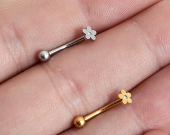 16g Flower eyebrow, Eyebrow ring, rook barbell, body piercing jewelry, rook earrings, Eyebrow,Curved Barbell Jewelry, cartilage earring,gift