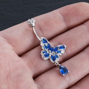 Butterfly Belly Ring, Belly bar,Navel Piercing Ring,Belly Button Ring, Body Jewelry, Belly Ring, Best Gift,