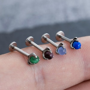 16g1.2mm Dragon Claw Labret Piercing,Cartilage earring,Tragus piercing,Conch piercing,Cartilage piercing,Labret, Flower Labet, Gift for her