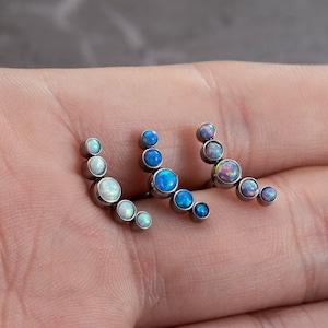 16G Opal Stud Earrings, Ear, Cartilage, Helix Earring, Tragus ,Stud Earrings, earring stud,Best gift for her