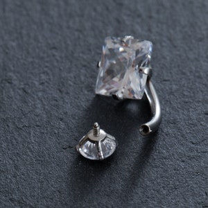 Shine Zircon Belly Ring, Belly bar, Navel Piercing Ring, Belly Button Ring, Body Jewelry, Belly Ring, Best Gift,