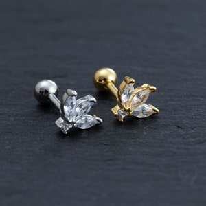 16G Flower Stud Earrings, Ear, Cartilage, Helix Earring, Tragus ,Stud Earrings,Flower earring, Best  gift for her