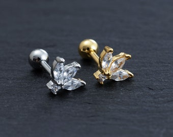 16G Flower Stud Earrings, Ear, Cartilage, Helix Earring, Tragus ,Stud Earrings,Flower earring, Best  gift for her