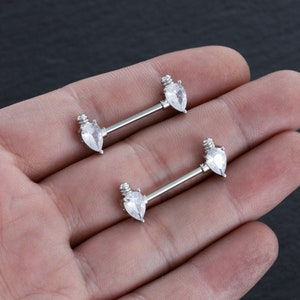 2Pcs 14G Lovely lamp bulb Nipple Barbell,CZ Nipple Ring,Nipple Barbell,Nipple Piercing,Nipple Jewelry,nipple Shield, Best Gift For Her