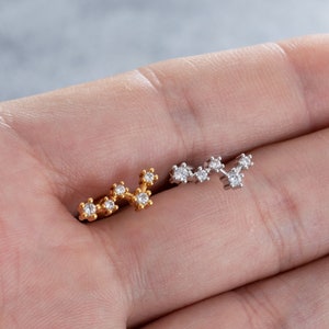 16G Zircon Stud Earrings, Ear, Cartilage, Helix Earring, Tragus ,Stud Earrings,Flower earring