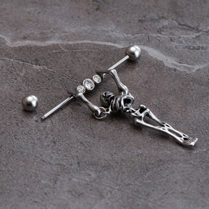 14g 3mm 4mm Gold ball 316L surgical steel straight barbell, Cartilage earrings helix conch piercing,1pc - Hi Unni