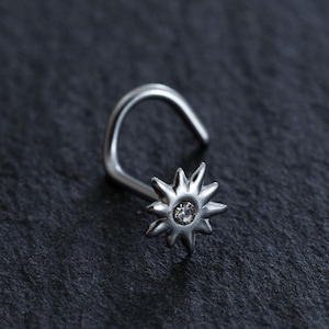 20g Sun Nose Ring. Nose Jewelry,Nose Piercing,Nose Stud Ring,Nose Screw Stud,Nose Bones,Best Gift