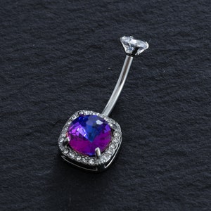 Shine Zircon Belly Ring, Belly bar, Navel Piercing Ring, Belly Button Ring, Body Jewelry, Belly Ring, Best Gift,
